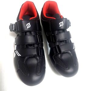 PELOTON Cycling Shoes w/ Cleats Black Red Womens Size 40 US9 NEW IN BOX